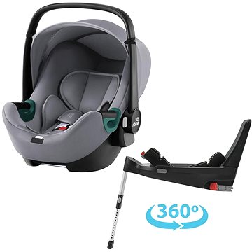 Britax Römer Baby-Safe 3 i-Size se základnou Flex Base 5Z Bundle Frost Grey