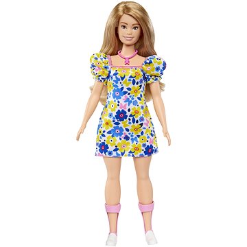 E-shop Barbie Modell - Kleid mit blauen und gelben Blumen