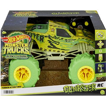 E-shop Hot Wheels RC Monster Trucks Gunkster leuchtet im Dunkeln 1:15