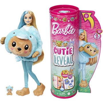 E-shop Barbie Cutie Reveal Barbie im Kostüm - Teddybär im blauen Delphinkostüm