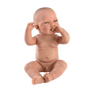 Llorens 84301 New Born Chlapeček - realistická panenka miminko s celovinylovým tělem - 43 cm