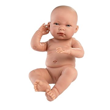 Llorens 84302 New Born Holčička - realistická panenka miminko s celovinylovým tělem - 43 cm
