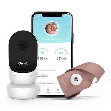 Owlet Monitor Duo - Chytrá ponožka Owlet Smart Sock 3 (Matně růžová) & kamera Owlet Cam 2 (Bílá)