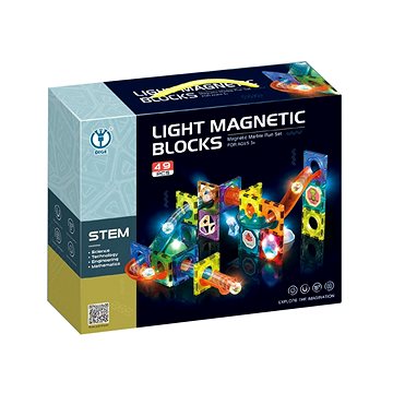 Kuličkodráha magnetická se světlem 49 ks