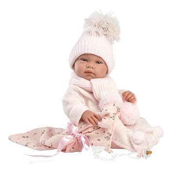 Llorens 84338 New Born holčička - realistická panenka s celovinylovým tělem - 43 cm