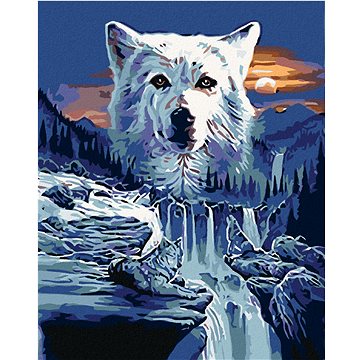 Malování podle čísel - Vlk a vodopády