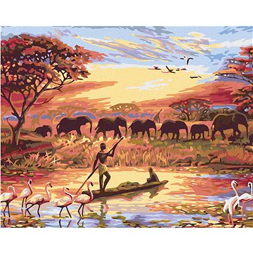 Malování podle čísel - Africký západ slunce