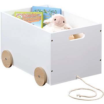 kesper Box na hračky s kolečky, bílý 50 × 35 × 30 cm