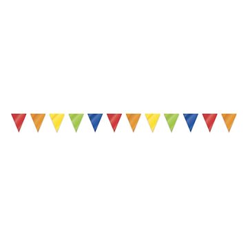 Girlanda - barevné vlajky - pvc - 10 m