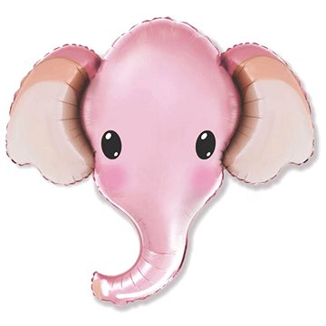 Fóliový balónek slon - růžový - safari - 81cm