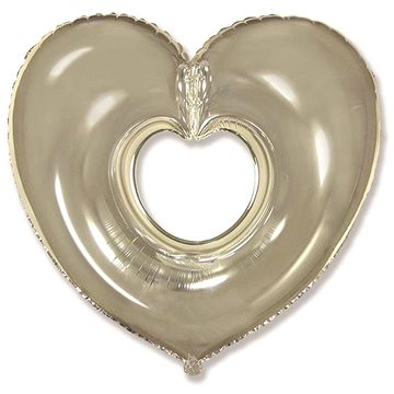 Balón foliový srdce stříbrné 90 cm