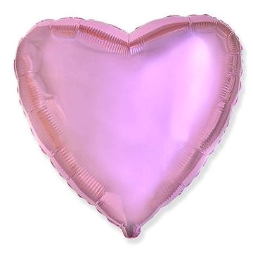Balón foliový 45 cm srdce světle růžové metalické - valentýn / svatba