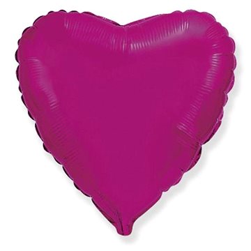Balón foliový 45 cm srdce tmavě růžové fuchsie - valentýn / svatba