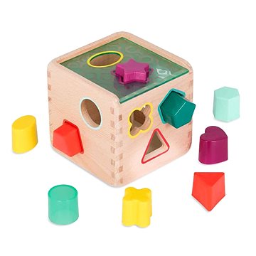 B-Toys Kostka dřevěná s vkládacími tvary Wonder Cube