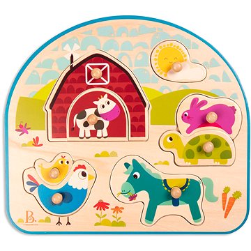 B-Toys Puzzle dřevěné s úchyty Farma