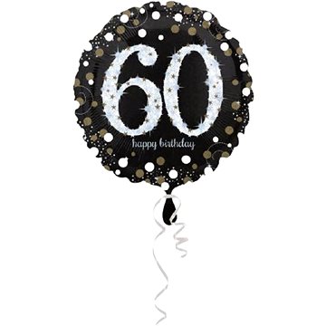 Balón foliový 60 let - happy birthday - narozeniny - 43 cm