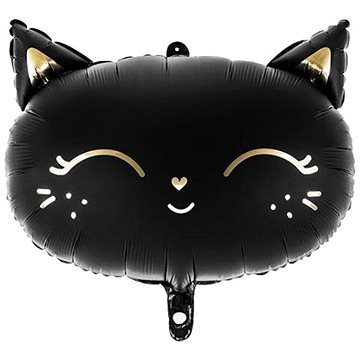 Balón foliový kočka - černá - 45 cm