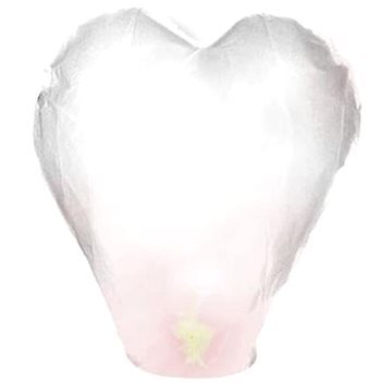 Lampión štěstí - přání - srdce bílý - svatba / valentýn