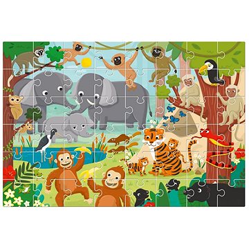 Ludattica Obří podlahové puzzle, Veselá džungle, 48 dílků
