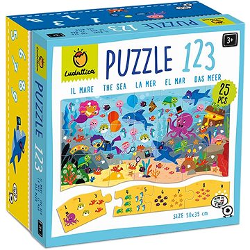 Ludattica Puzzle 123, nauč se počítat, Moře, 25 dílků