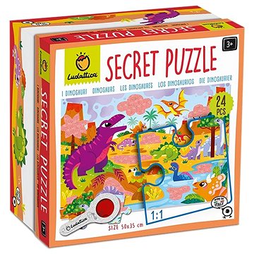 Ludattica Secret Puzzle s lupou, Dinosauři, 24 dílků