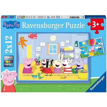 Ravensburger puzzle 055746 Prasátko Peppa: Peppino dobrodružství 2x12 dílků