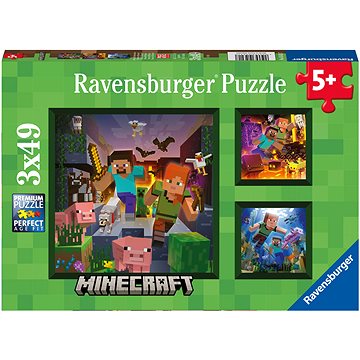 E-shop Ravensburger Puzzle 056217 Minecraft Biomes 3x49 Teile