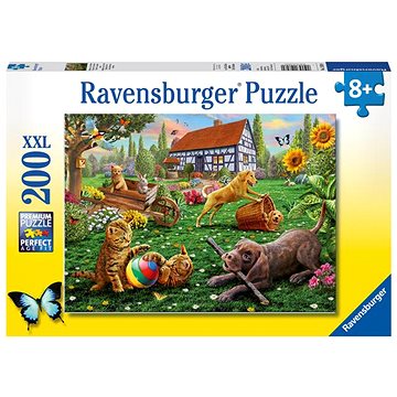E-shop Ravensburger Puzzle 128280 Tiere spielen im Hof 200 Teile