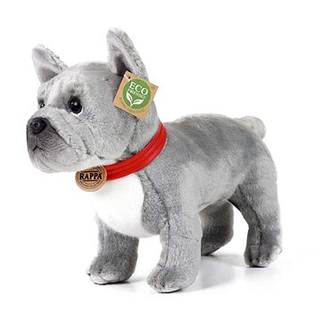 RAPPA Plyšový pes buldoček šedý 30 cm, Eco-Friendly