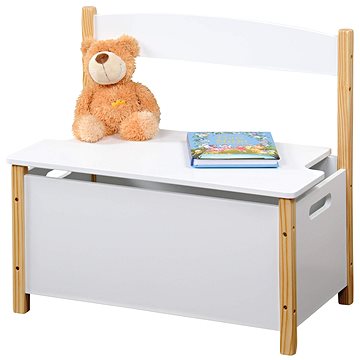 Kesper Dětská lavice s úložným prostorem, bílá, 60×56×34,5 cm