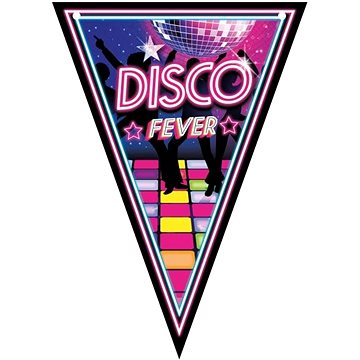 GUIRCA Girlanda vlajky disco fever - horečka - 80. léta - 300 cm