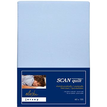 SCANquilt prostěradlo do postýlky Jersey lycra sv. modrá 60 × 120 cm