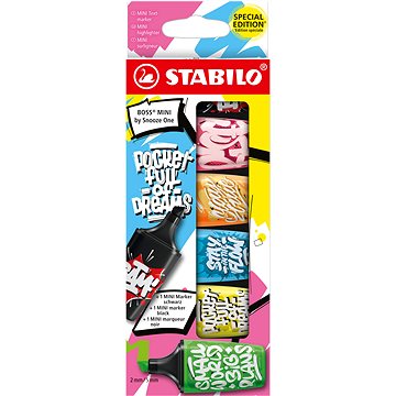 E-shop STABILO BOSS MINI von Snooze One - 6er Set - rosa, orange, blau, gelb, grün und schwarz