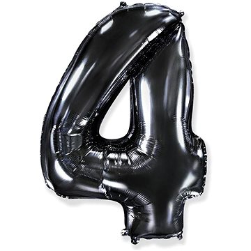 Balón foliový číslice černá - black 102 cm - 4