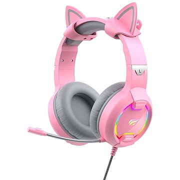 Havit Gamenote H2233d RGB, kočičí uši, růžové