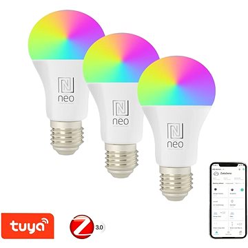 E-shop IMMAX NEO Smart set 3x LED-Glühbirne E27 11W RGB+CCT farbig und weiß, dimmbar, Zigbee