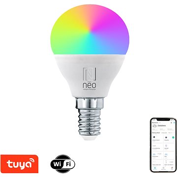 E-shop Immax NEO LITE Smart LED-Birne E14 6W RGB+CCT farbig und weiß, dimmbar, WiFi, P45
