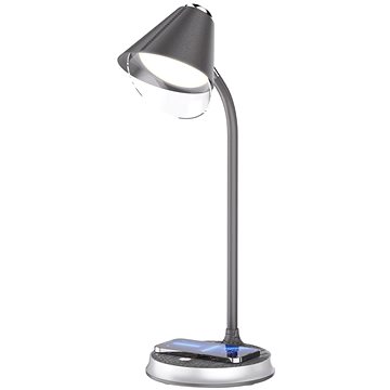 E-shop Immax LED Finch mit Qi-Ladung - Grau mit silbernen Elementen