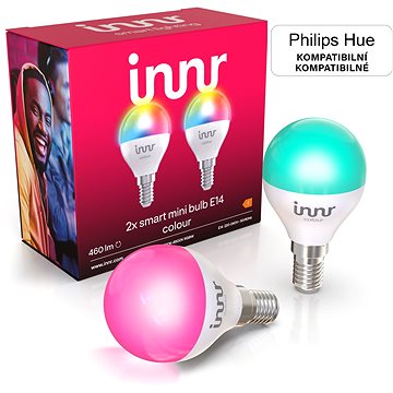 Innr Chytrá LED mini žárovka E14 Colour, tvar kapka, kompatibilní s Philips Hue, 2 ks