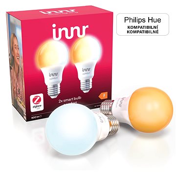 Innr Chytrá LED žárovka E27, bílé světlo od teplé po studené, kompatibilní s Philips Hue, 2 ks