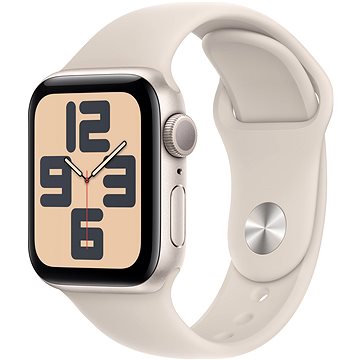 E-shop Apple Watch SE 40mm Aluminiumgehäuse Polarstern mit Sportarmband Polarstern - S/M