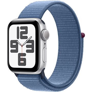 E-shop Apple Watch SE 40mm Aluminiumgehäuse Silber mit Sport Loop Winterblau