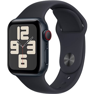 E-shop Apple Watch SE Celular 40mm Aluminiumgehäuse Mitternacht mit Sportarmband Mitternacht - S/M