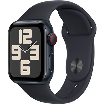 E-shop Apple Watch SE Celular 40mm Aluminiumgehäuse Mitternacht mit Sportarmband Mitternacht - M/L