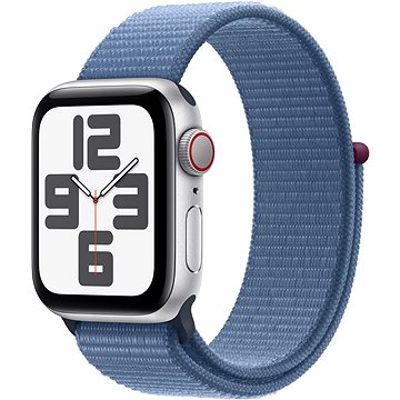 E-shop Apple Watch SE Cellular 40mm Aluminiumgehäuse Silber mit Sport Loop Winterblau