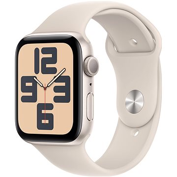 E-shop Apple Watch SE 44mm Aluminiumgehäuse Polarstern mit Sportarmband Polarstern - S/M