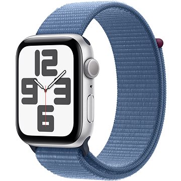 E-shop Apple Watch SE 44mm Aluminiumgehäuse Silber mit Sport Loop Winterblau