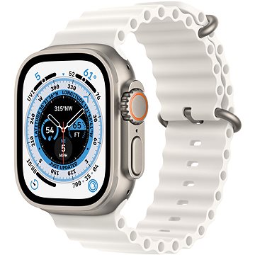 Apple Watch Ultra 49mm titanové pouzdro s bílým oceánským řemínkem