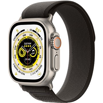 Apple Watch Ultra 49mm titanové pouzdro s černo-šedým trailovým tahem - S/M
