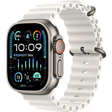 E-shop Apple Watch Ultra 2 49mm Titan-Gehäuse mit weißem Ocean Armband